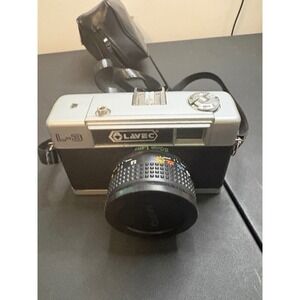 Lavec L-3 35mm Film Camera with 50mm Lens and Carrying Case Vintage Silver Black